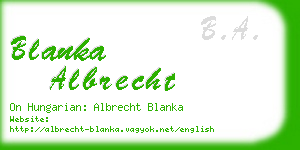 blanka albrecht business card